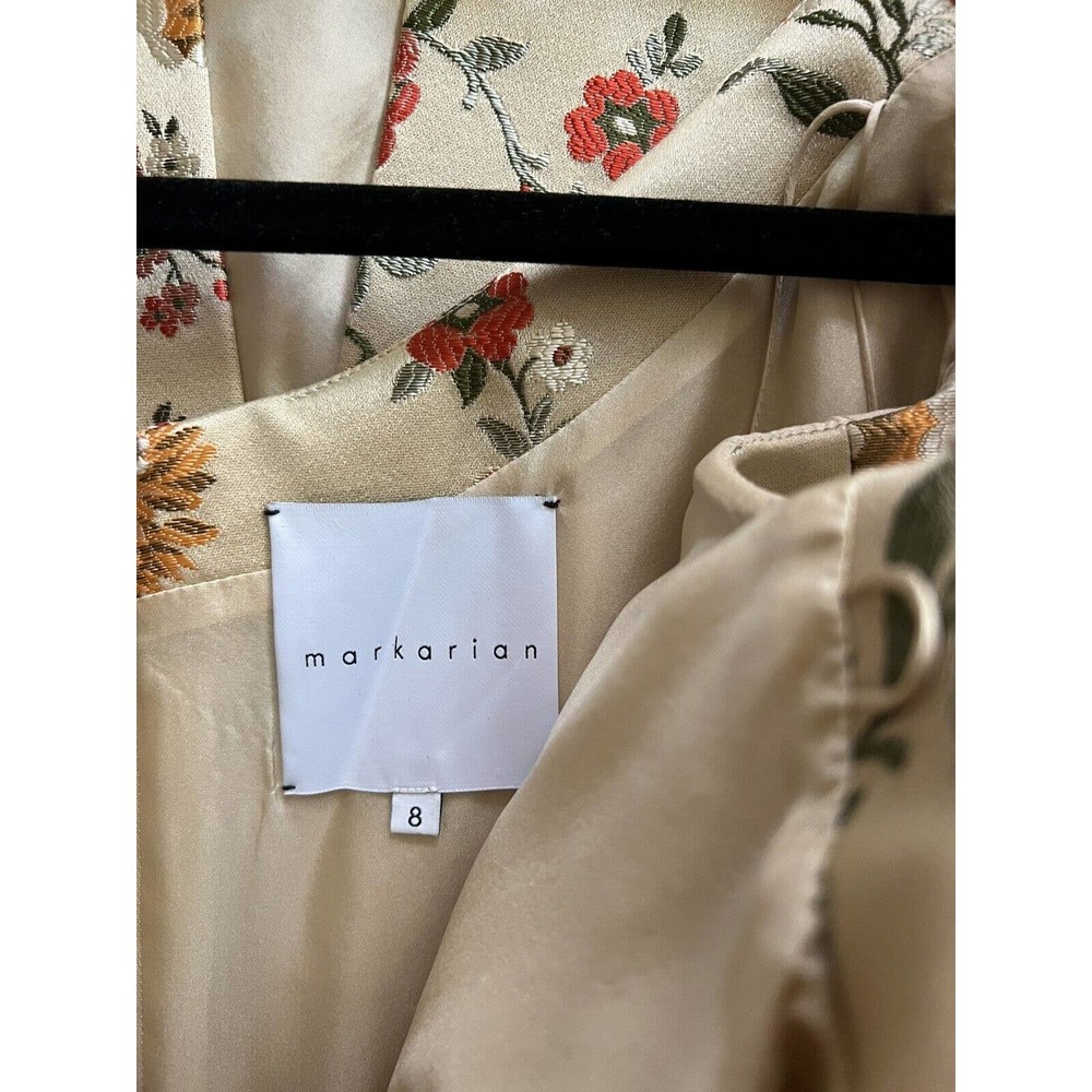 Markarian Apollonia Gold Floral Brocade 8 Dress - Picture 9 of 14